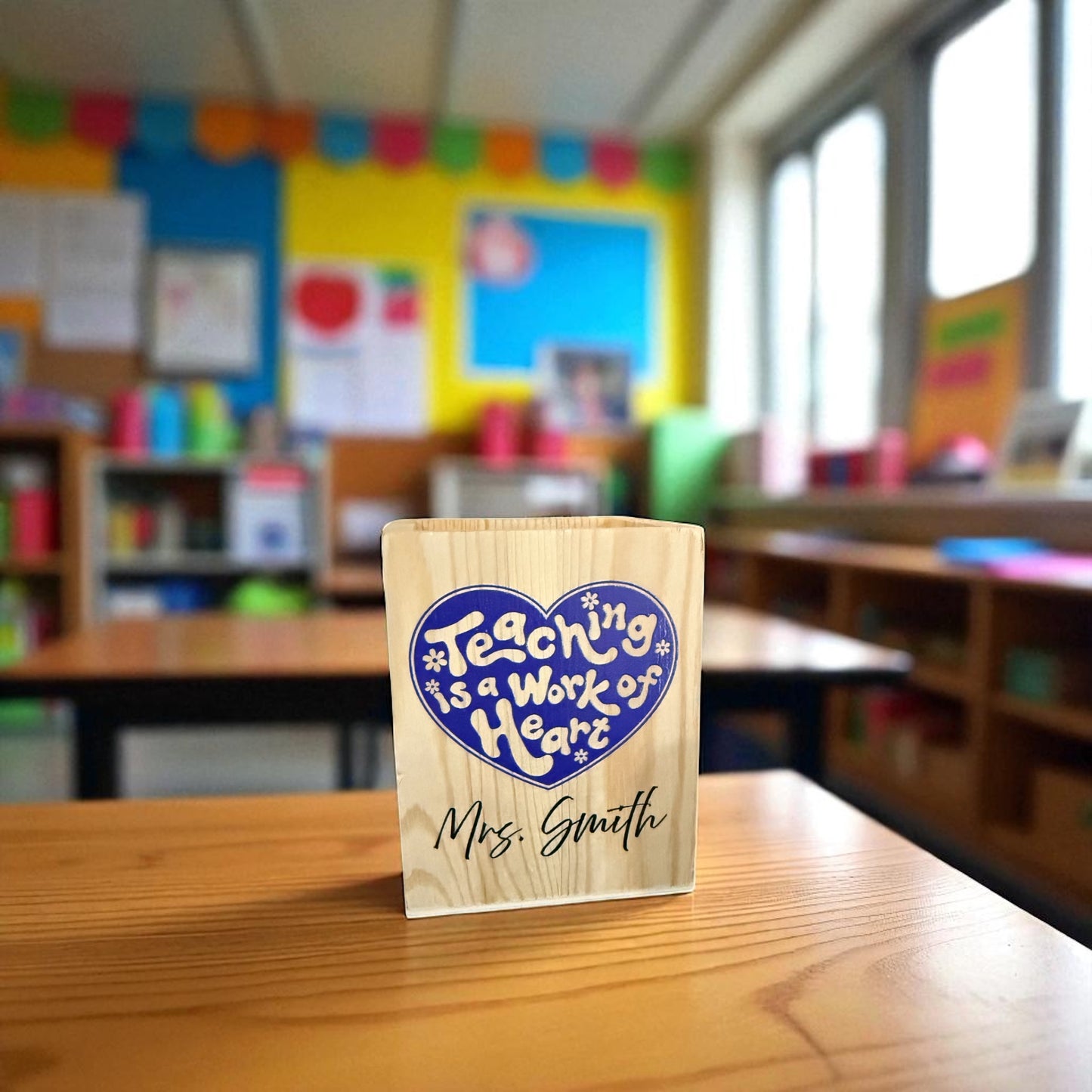 Teachers personalised pen cups