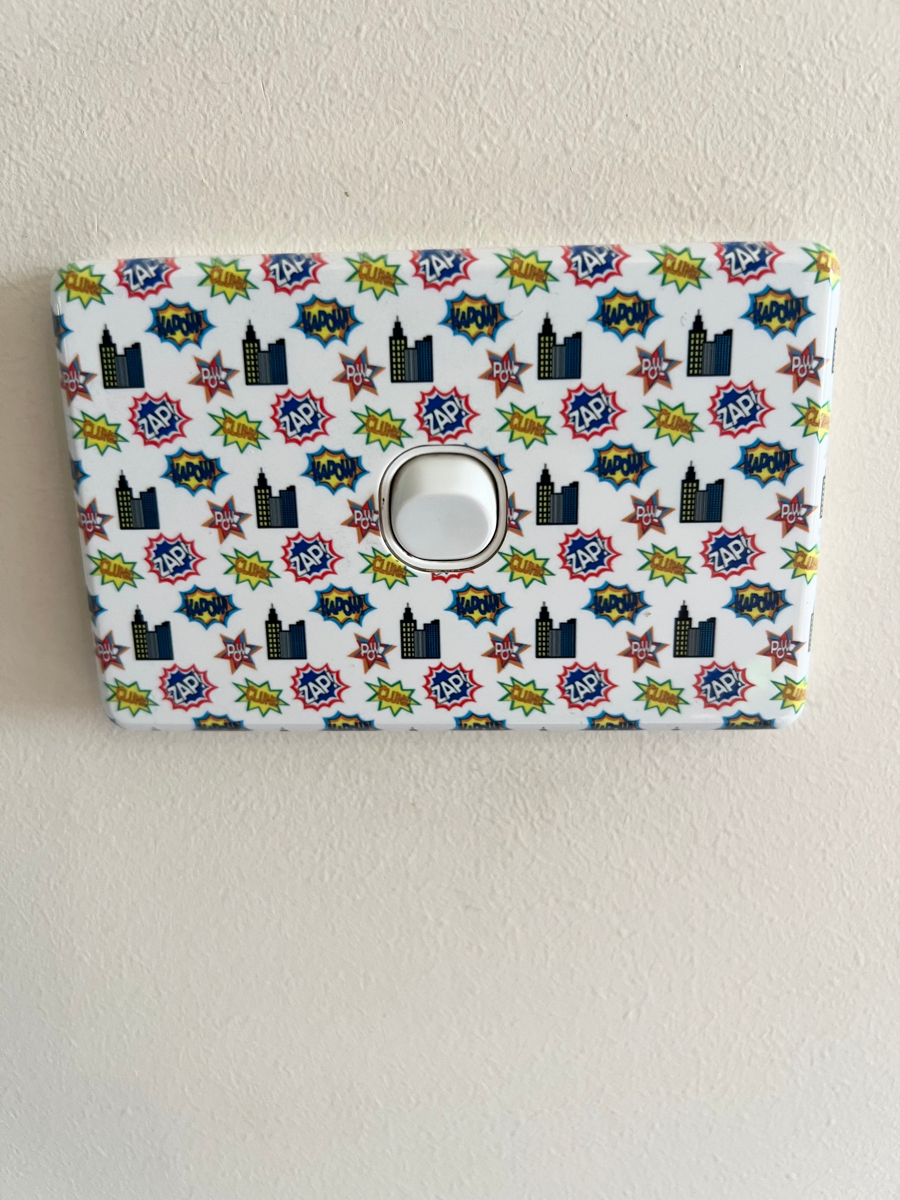 Superhero light switch cover - 4 Little Dreamers