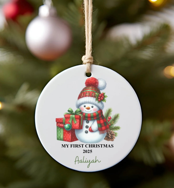 Personalised My First Christmas ceramic ornament - multiple designs