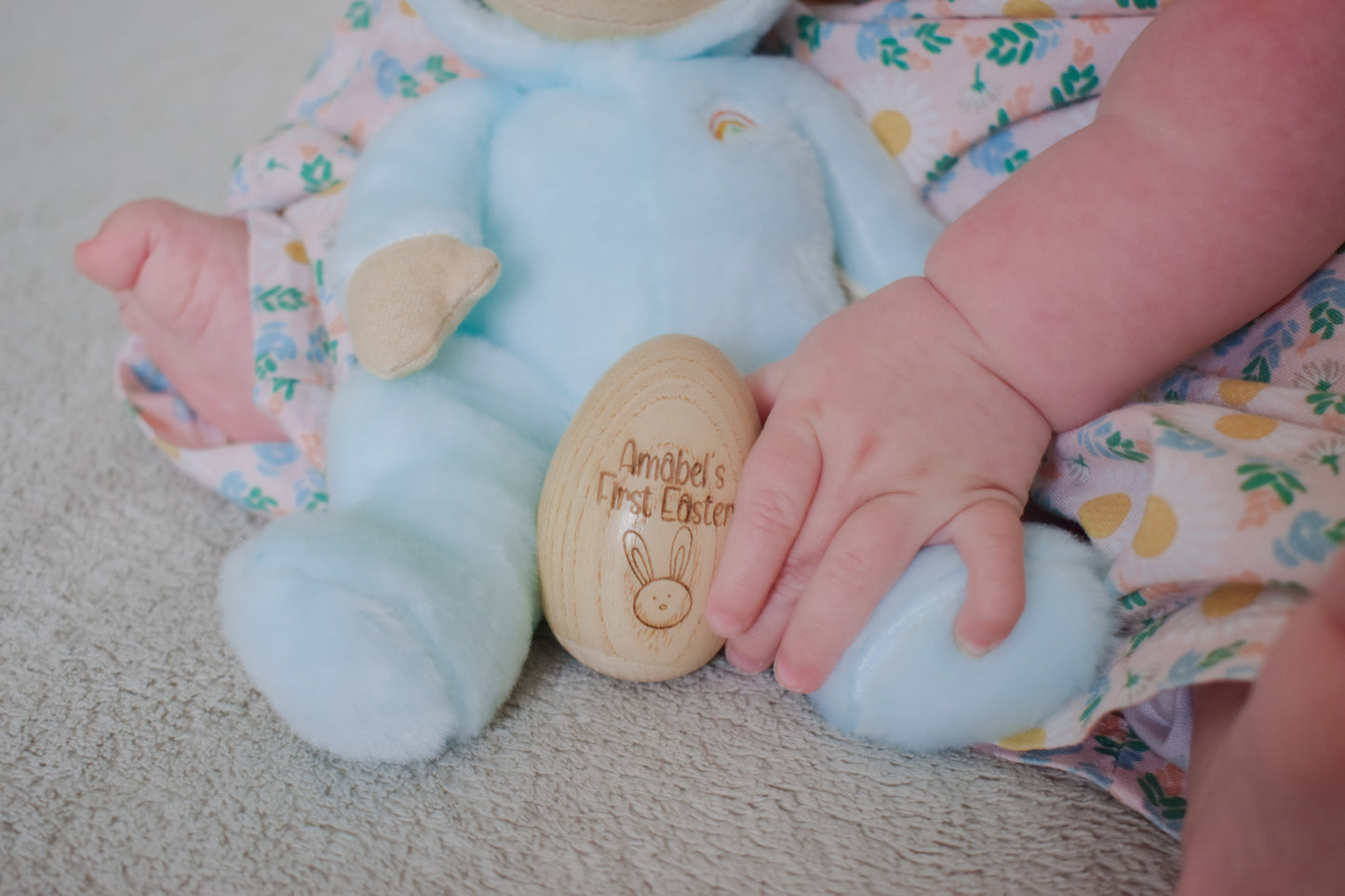 Easter wooden egg shaker