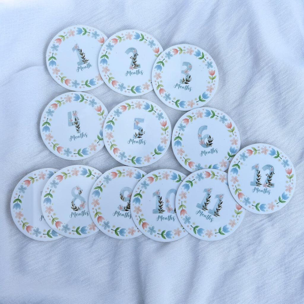 Baby milestone discs - Flower set - 4 Little Dreamers