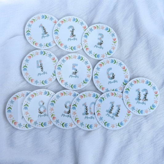 Baby milestone discs - Flower set - 4 Little Dreamers