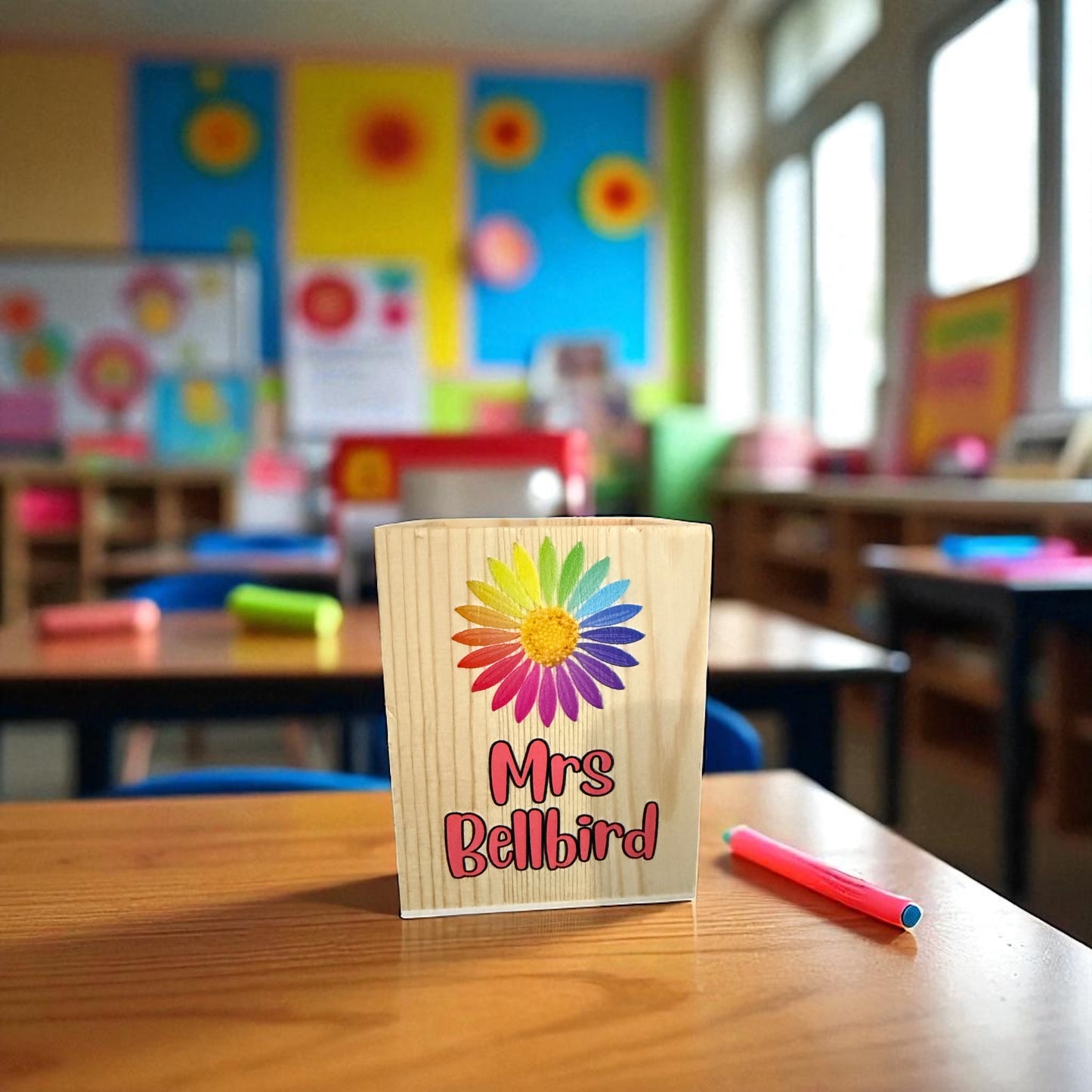 Teachers personalised pen cups