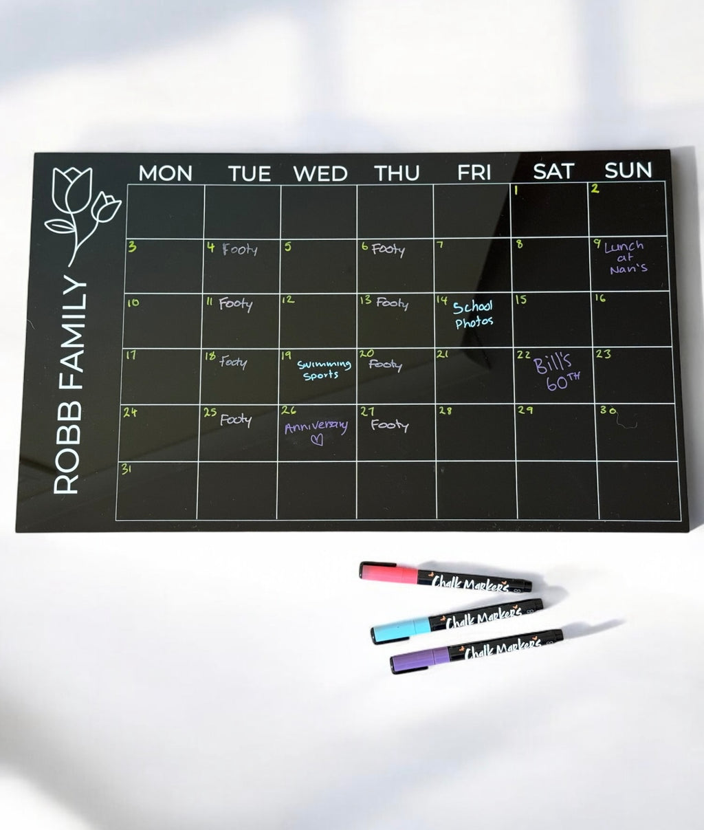 Family name - monthly wall planner