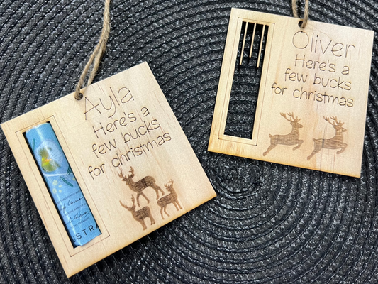 Christmas money ornaments - 4 Little Dreamers