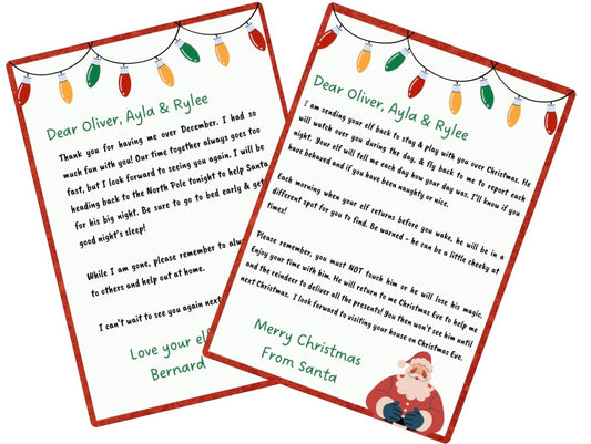 Elf arrival & departure letters - 4 Little Dreamers