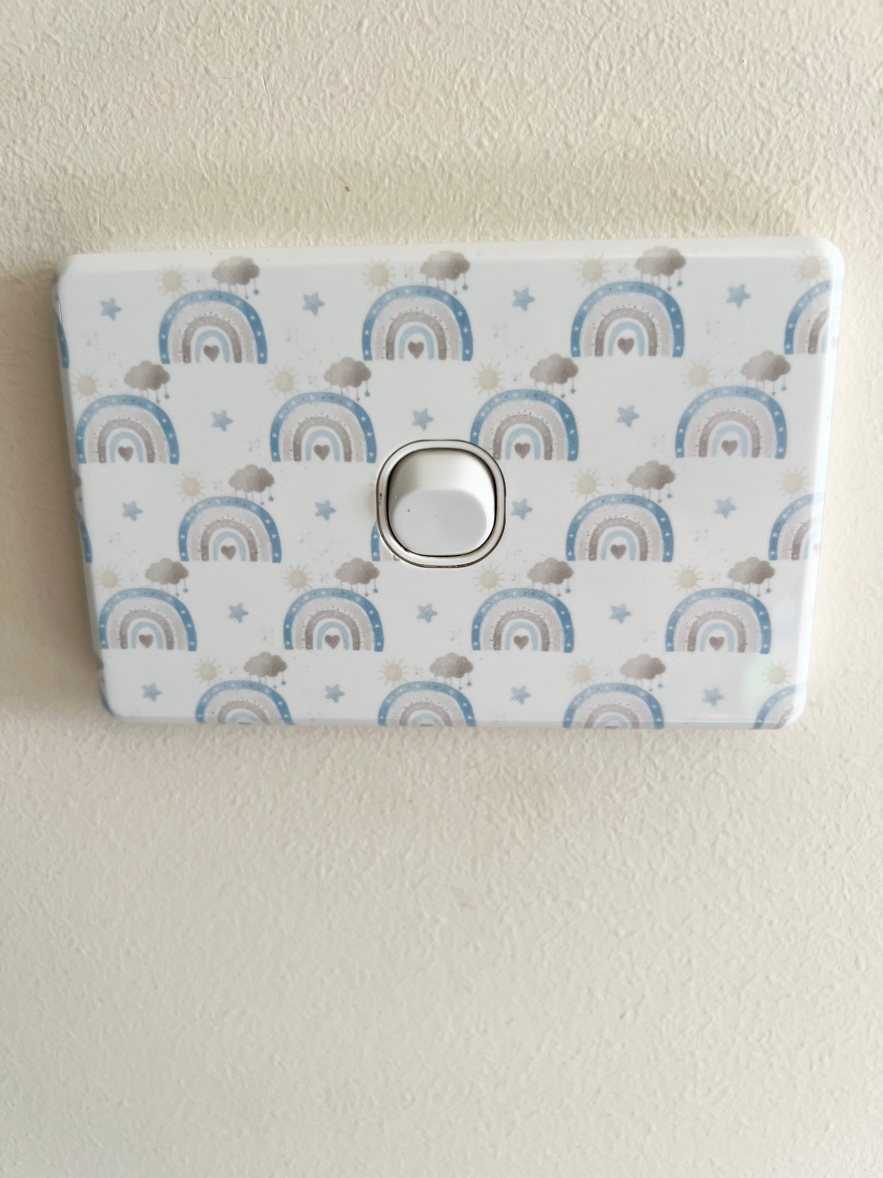 Boys rainbow theme light switch cover - 4 Little Dreamers