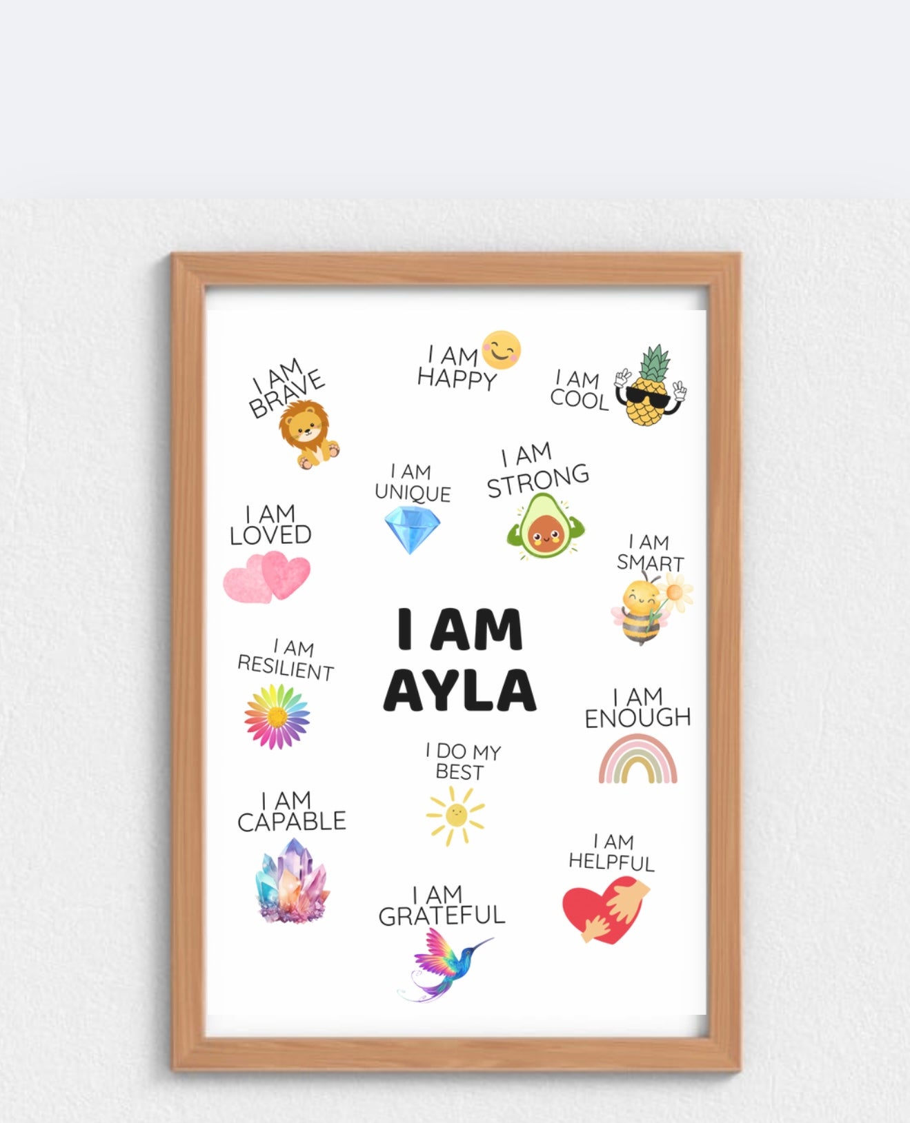 Personalised kids affirmation print