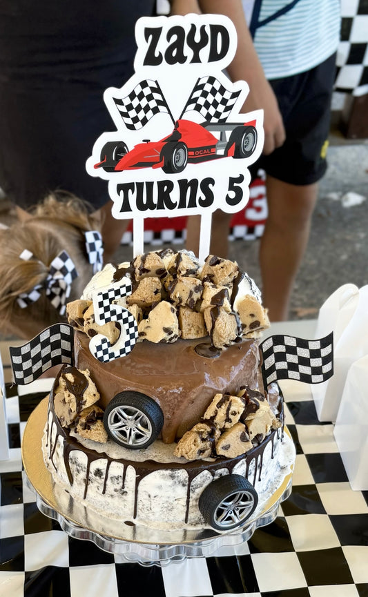 Race car cake topper