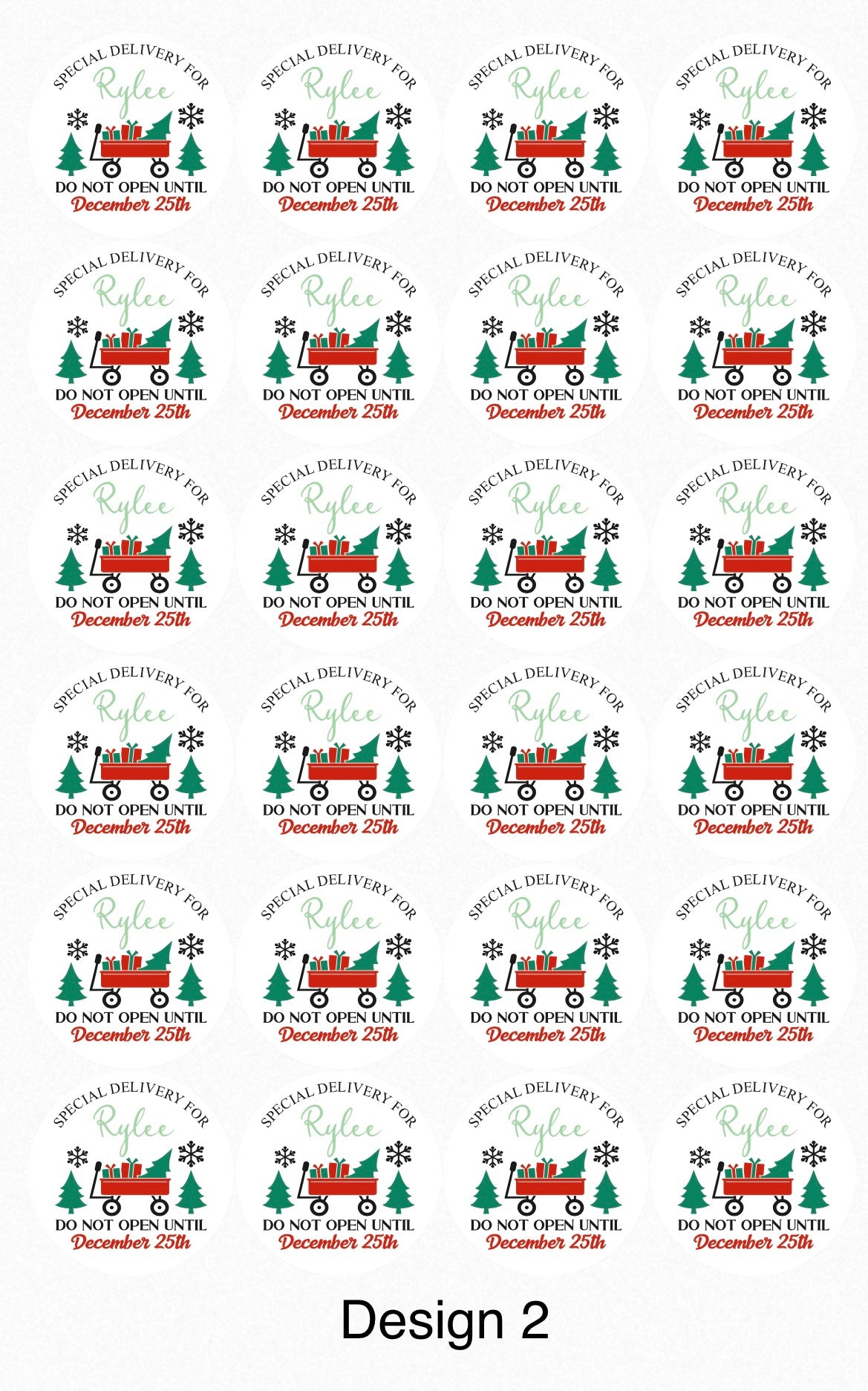 Christmas personalised labels