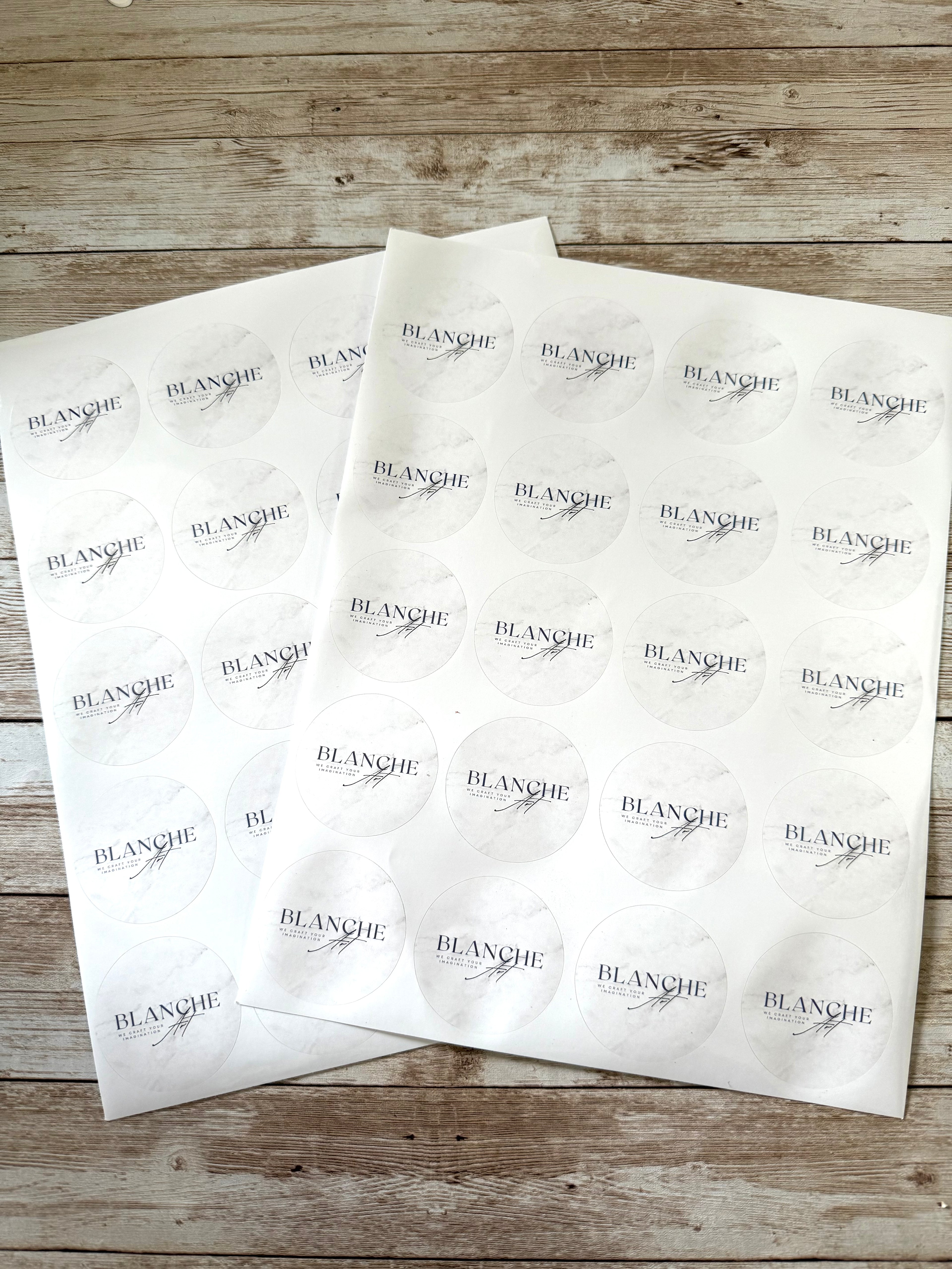 Business logo stickers 5cm round