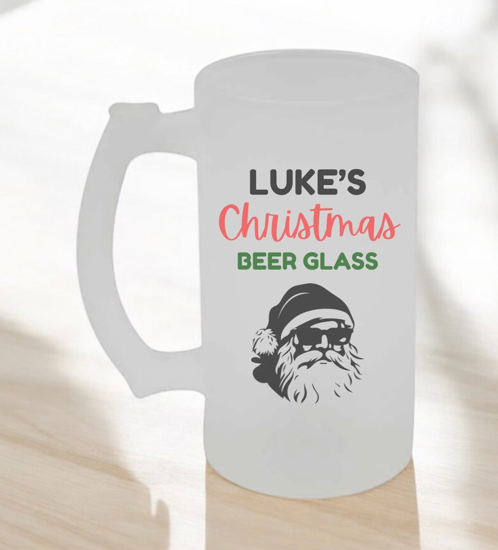 Christmas beer glass