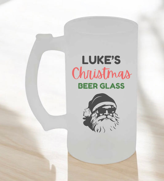 Christmas beer glass