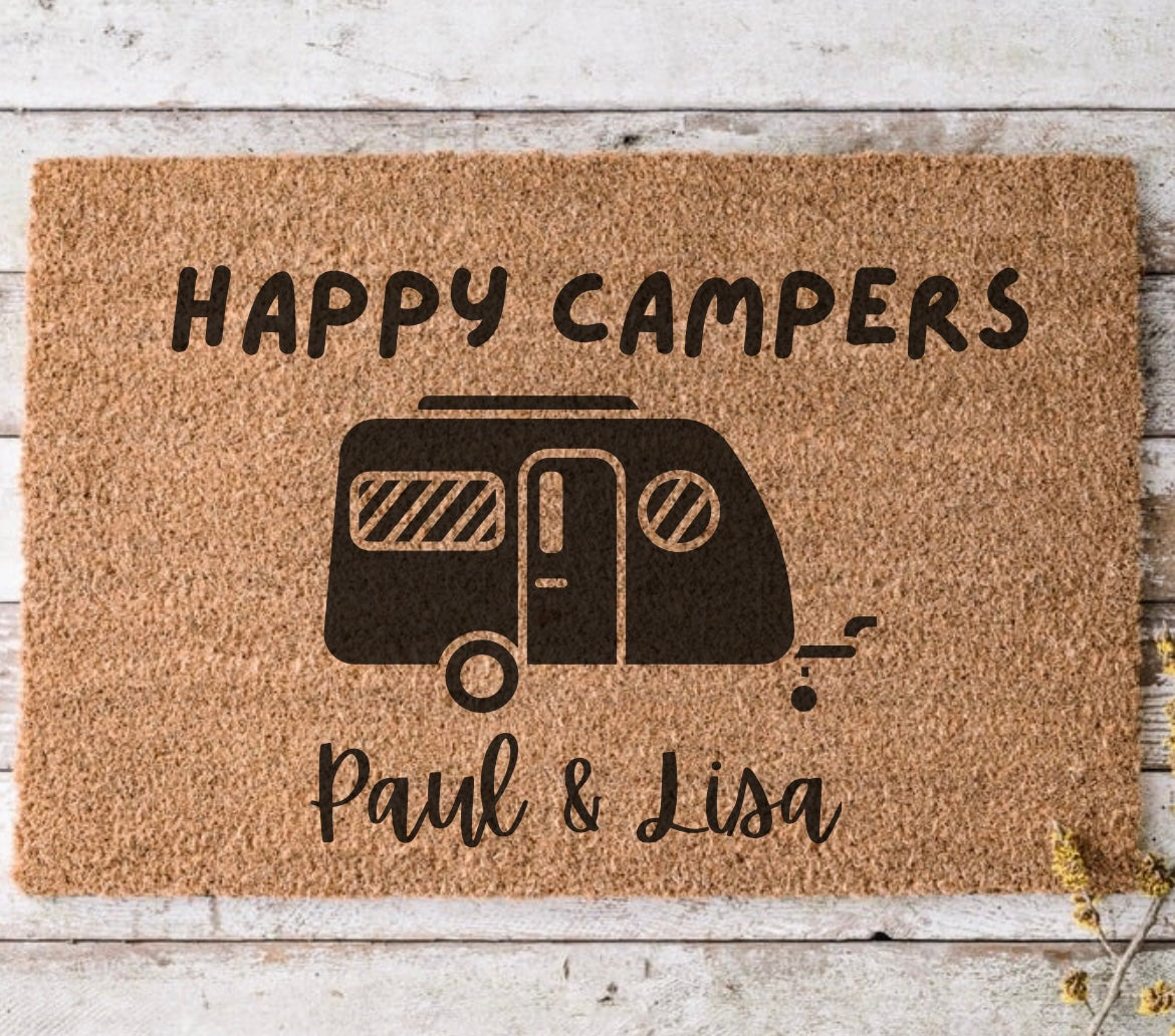Happy Campers - door mat - 4 Little Dreamers