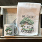 Sleep around mug & tea towel