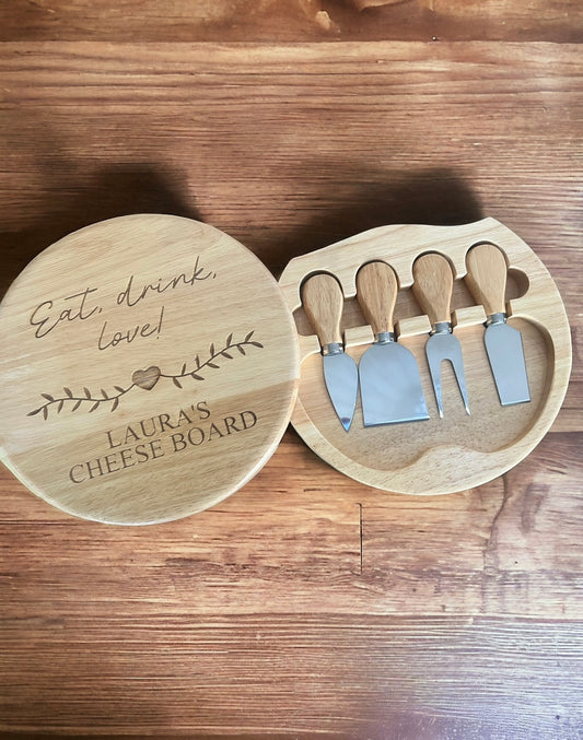 Personalised cheese board & knife set