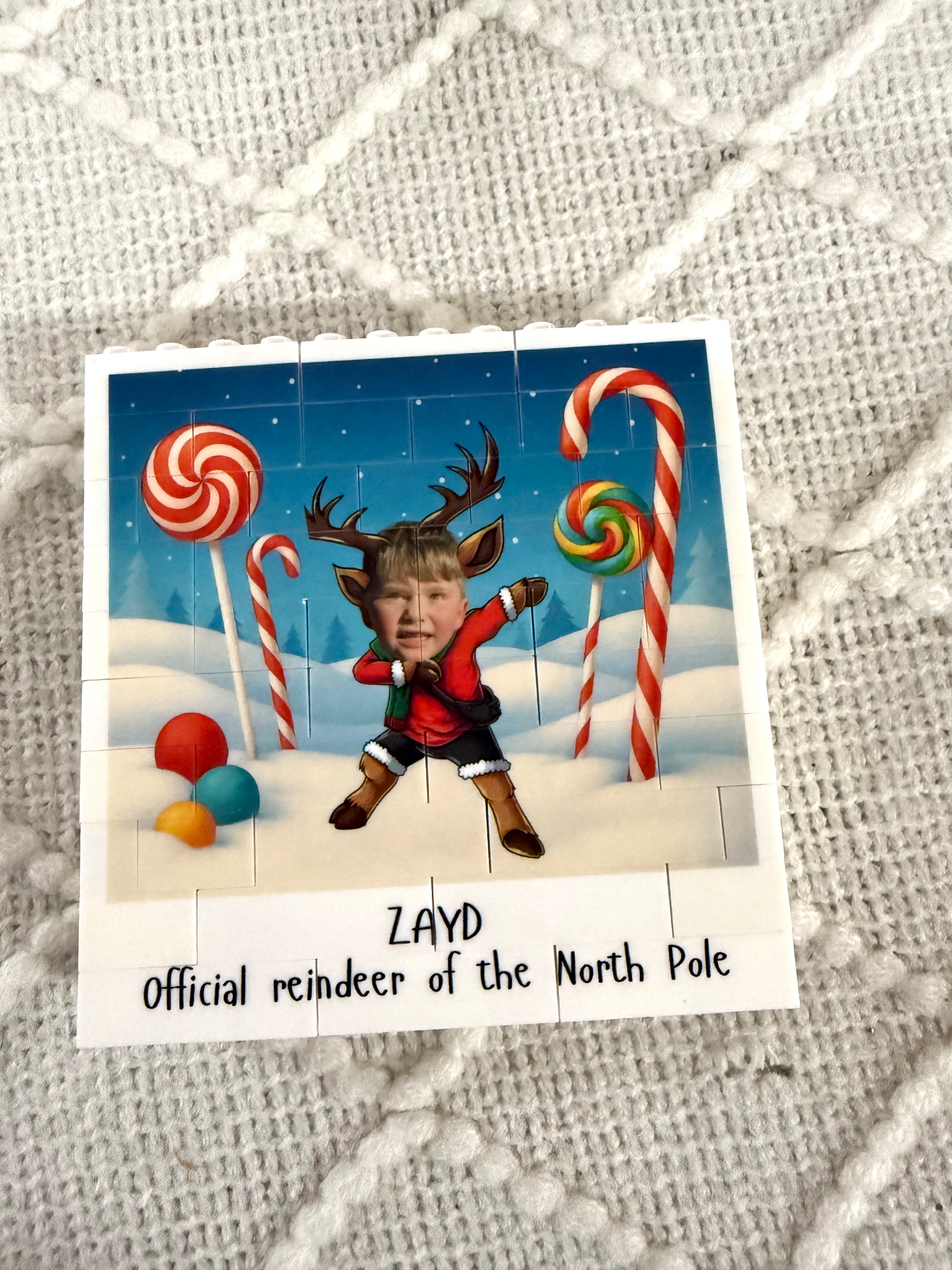 Christmas themed personalised building blocks - 1 character