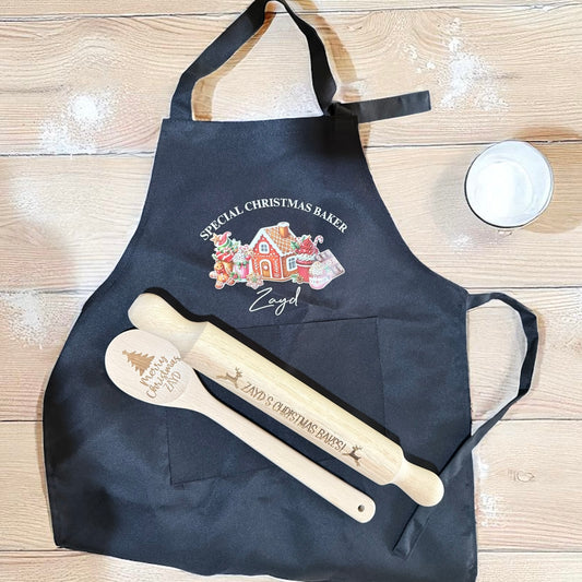 Kids Christmas apron set