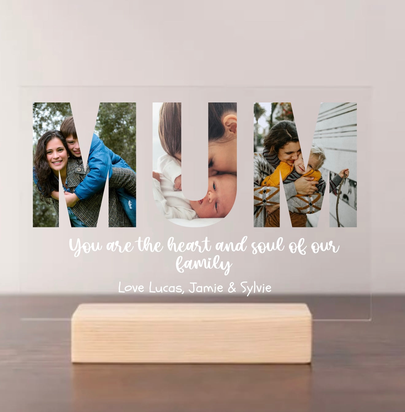 Personalised photo name plaque