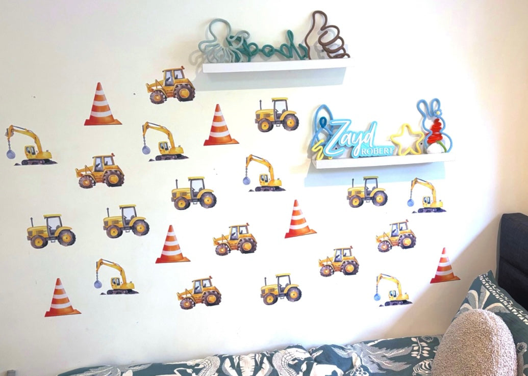 Construction wall decals