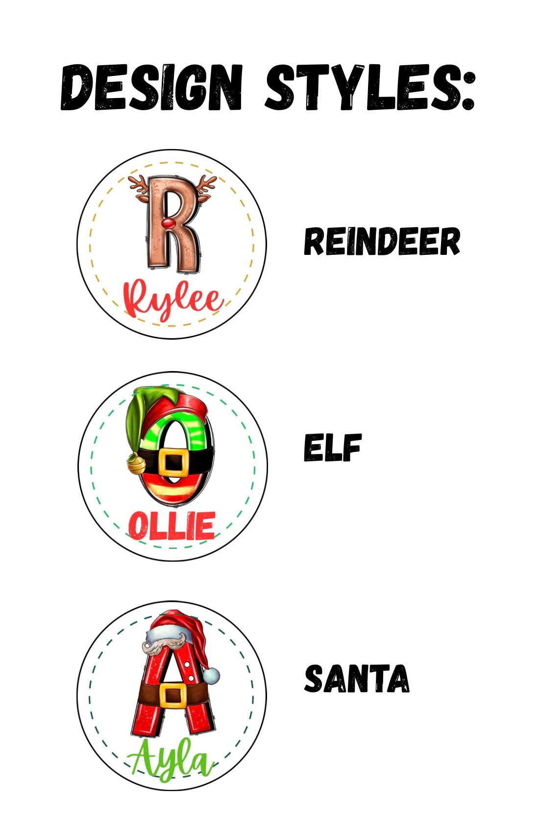 Personalised Christmas label stickers - initial style