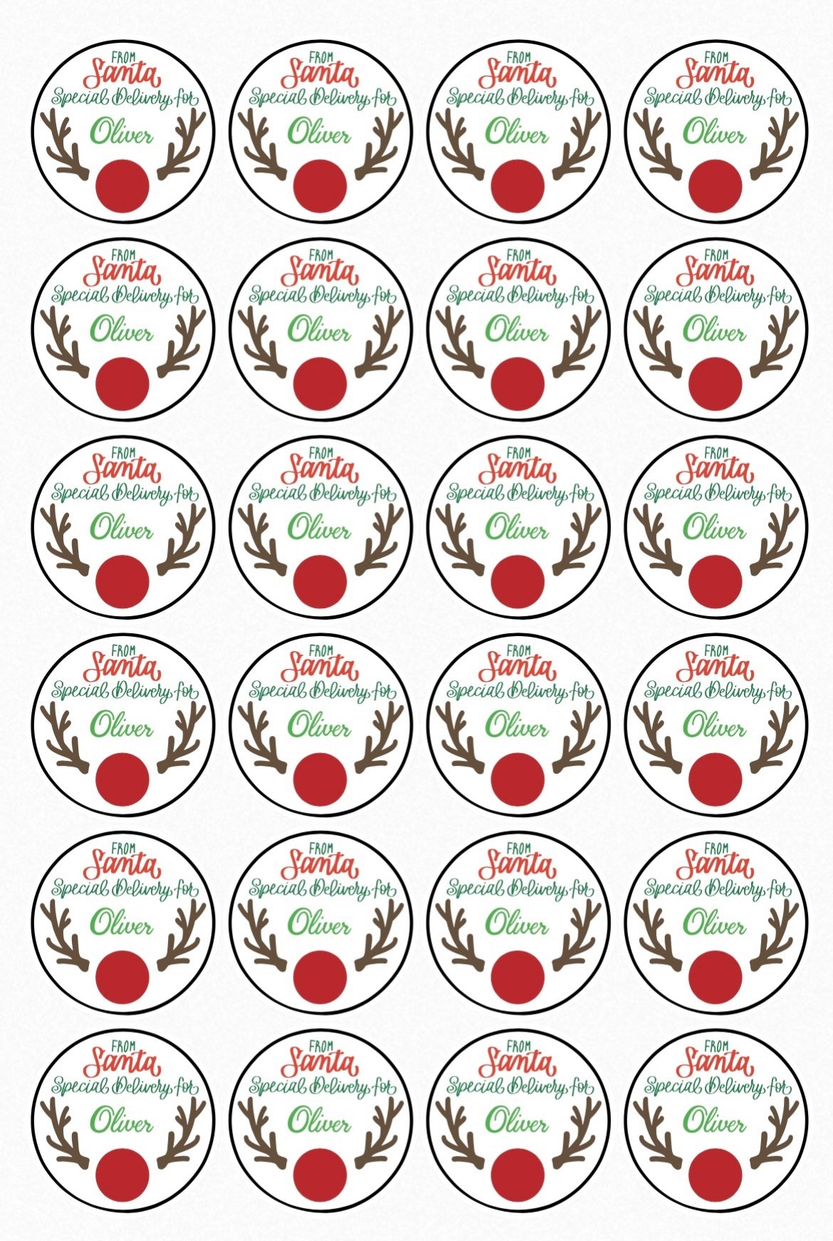 Christmas personalised labels