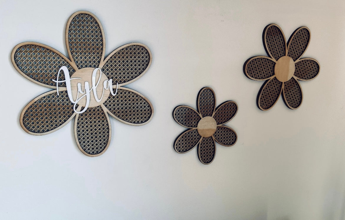 Set of 3 Rattan daisies - 4 Little Dreamers