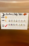 Personalised daily tasks board UV printed