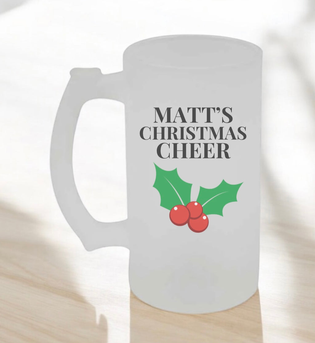 Christmas beer glass