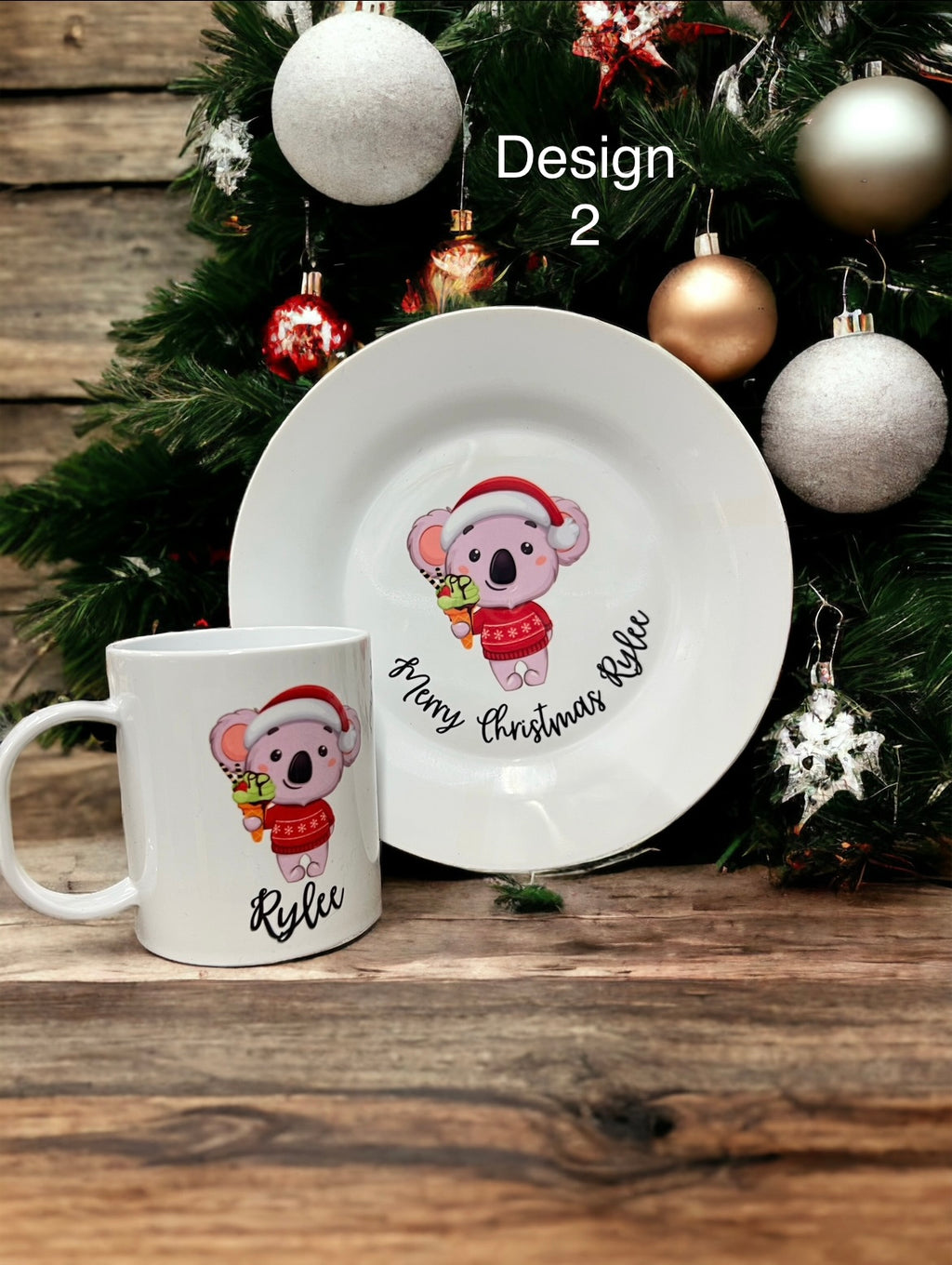 Christmas kids mug & plate set - 4 Little Dreamers