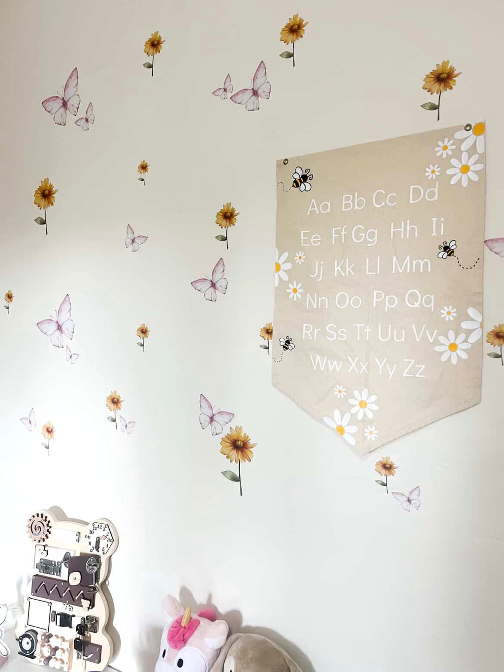 Flower & butterflies wall decals