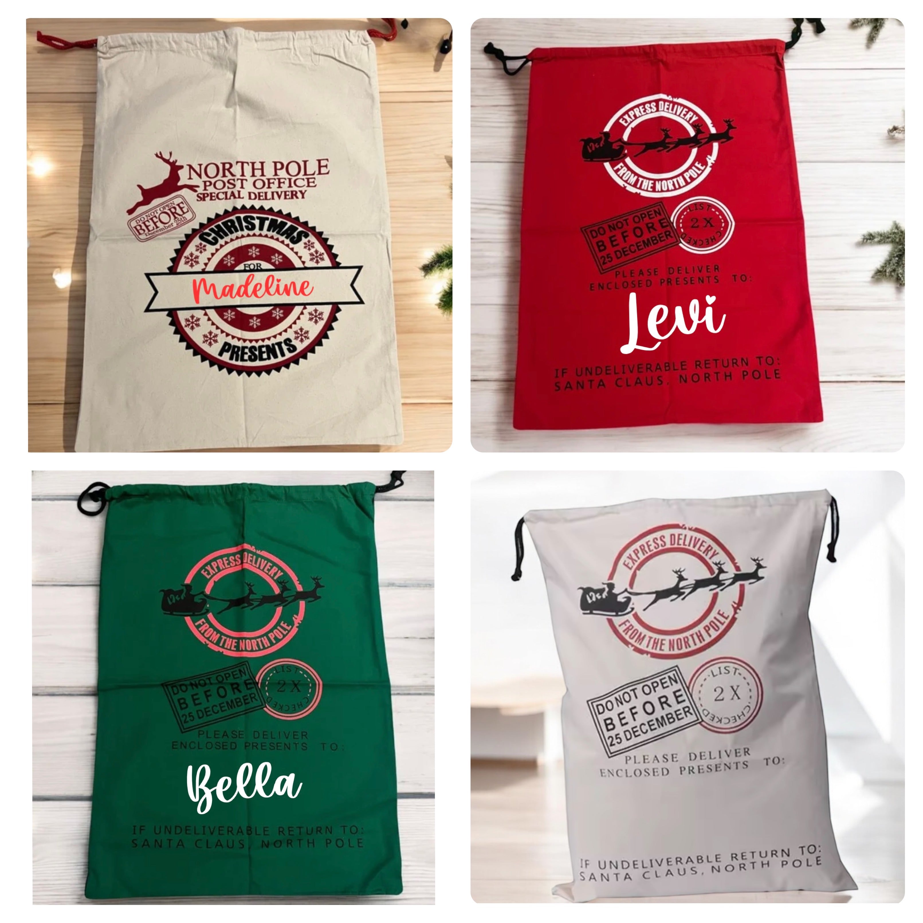 Personalised Santa sacks