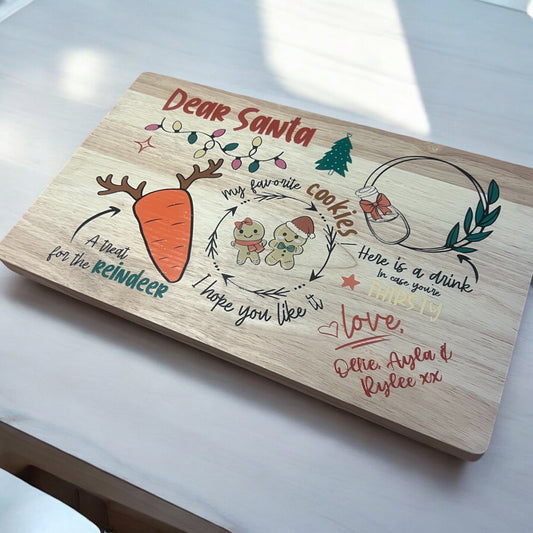 UV printed double sided Santa & Easter bunny treat board