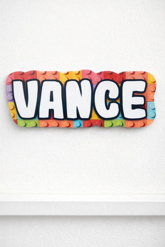 Lego themed name plaque