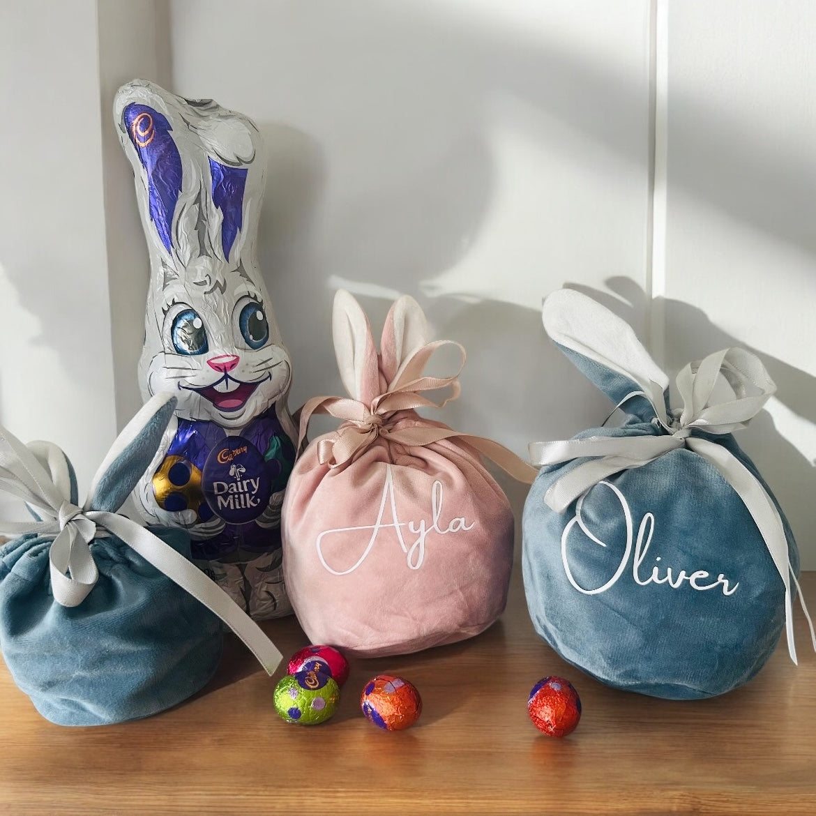 Velvet Easter gift bags