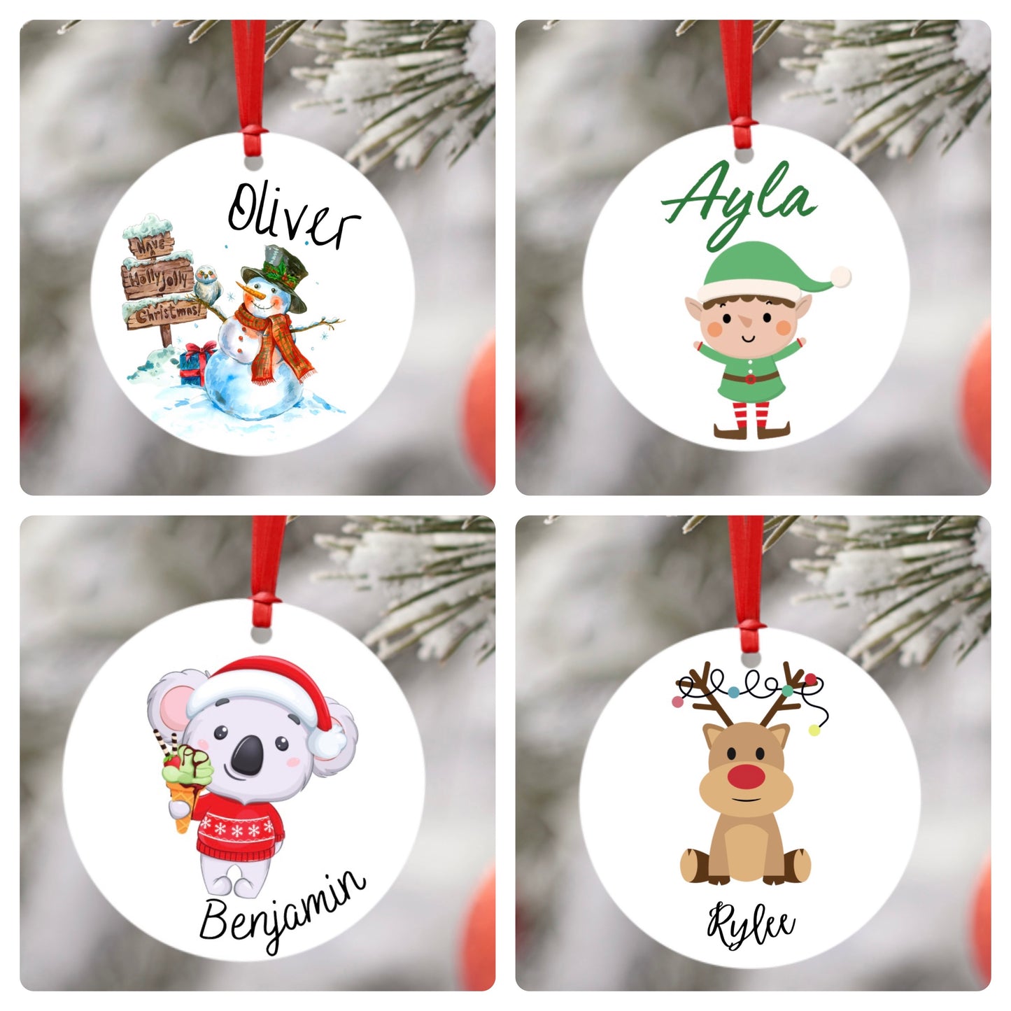 Ceramic personalised ornaments - 4 Little Dreamers