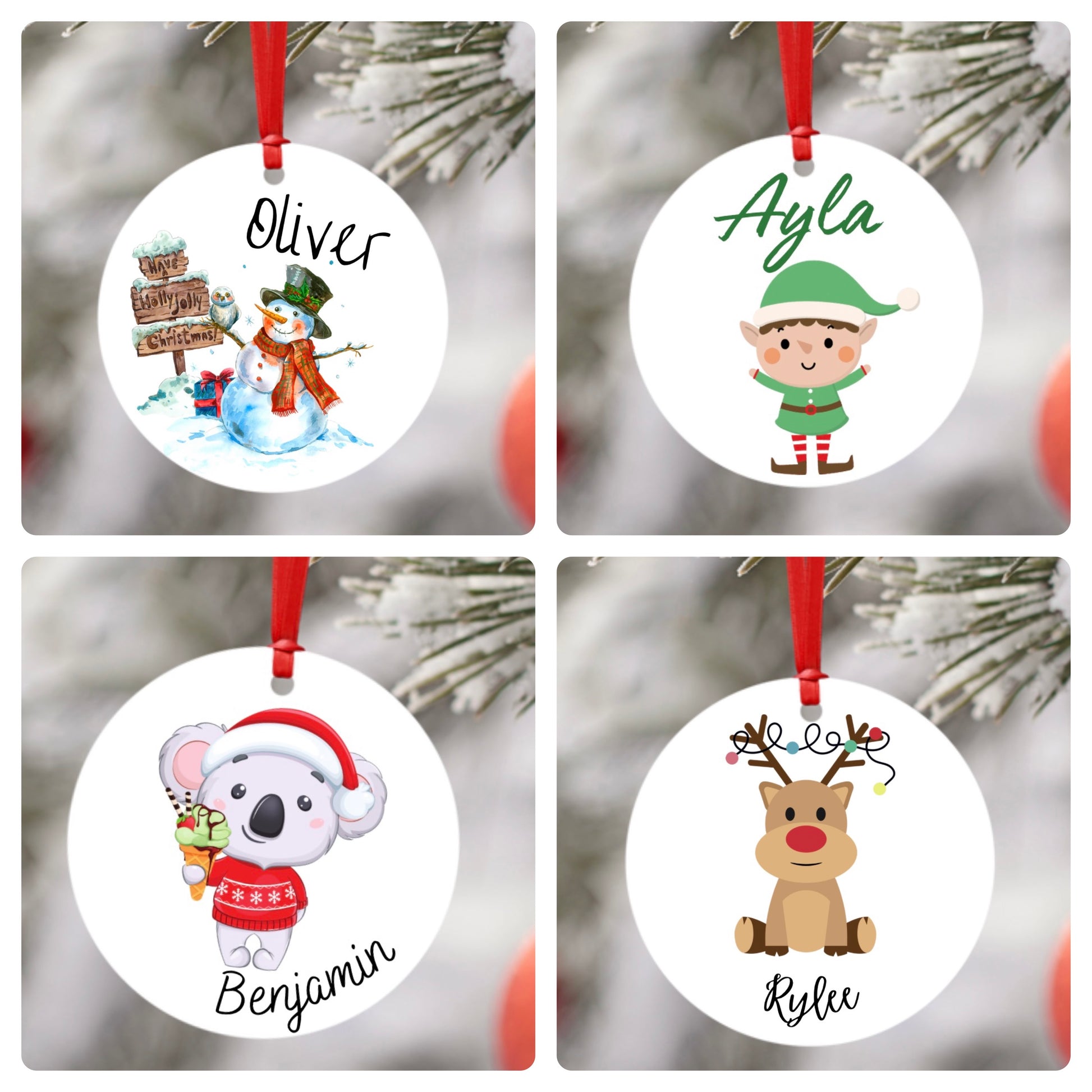 Ceramic personalised ornaments - 4 Little Dreamers
