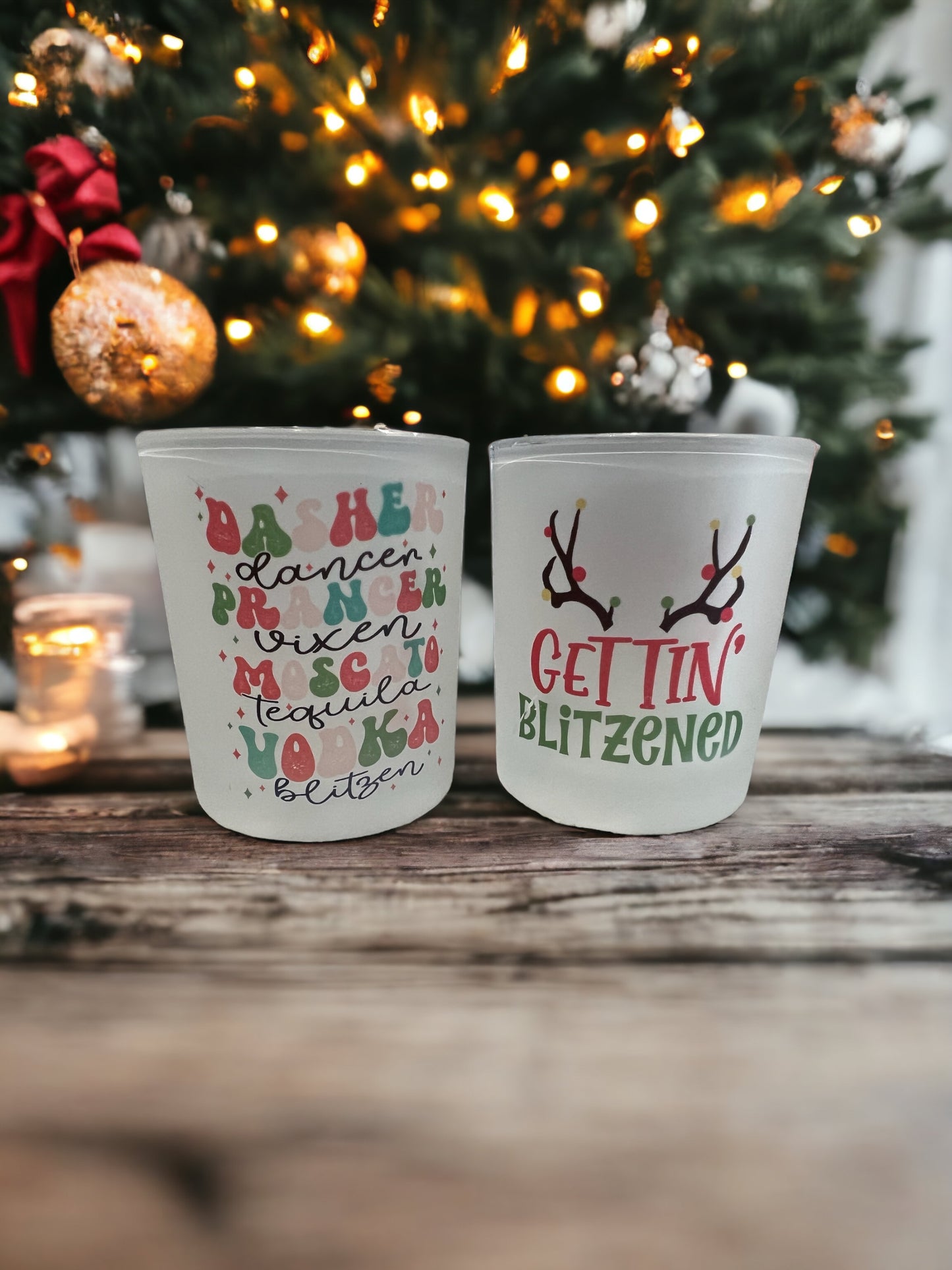 Christmas spirit glasses