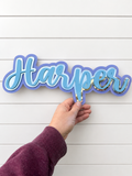Triple layer name plaque - font 2