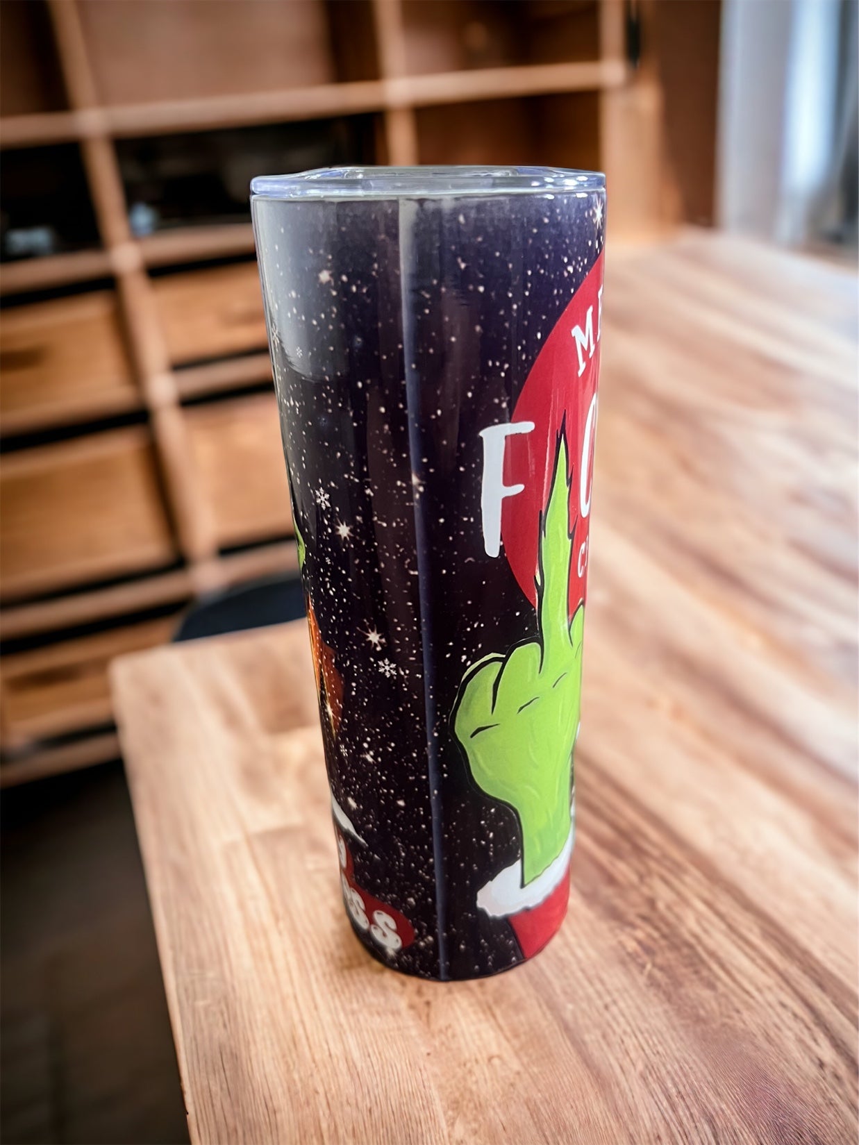 SECONDS Christmas Grinch tumbler (defects)