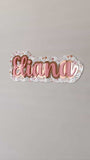 Printed floral themed name plaque