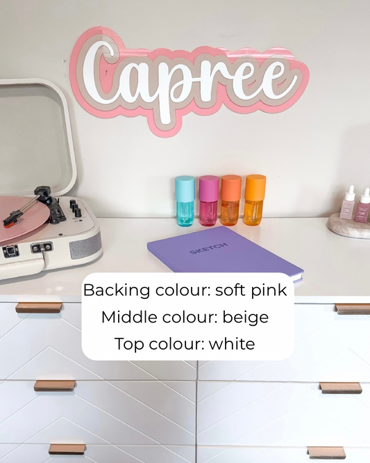 Triple layer name plaque - font 3