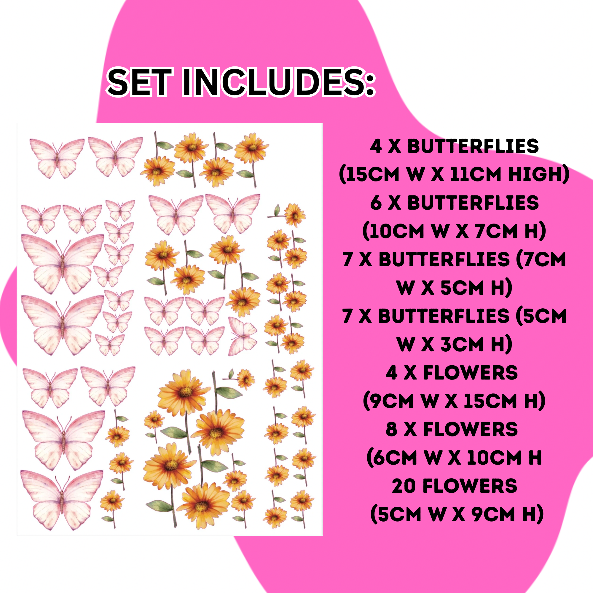 Flower & butterflies wall decals