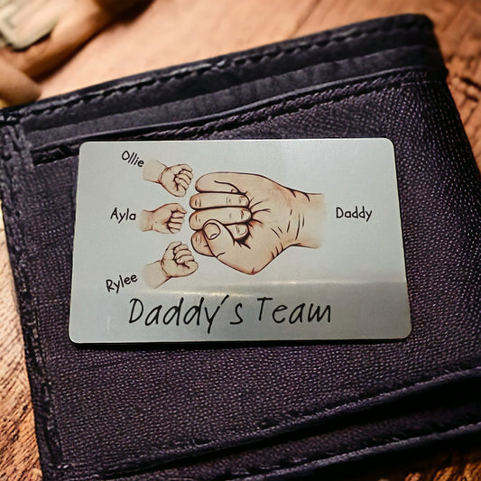 Fist bump wallet card