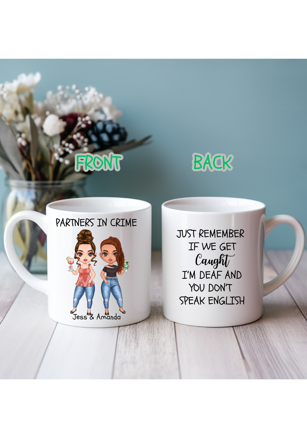 Partners in crime friendship mug - 4 Little Dreamers