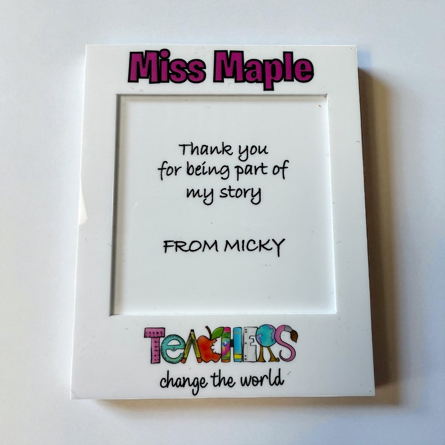 Personalised teachers sticky note holder
