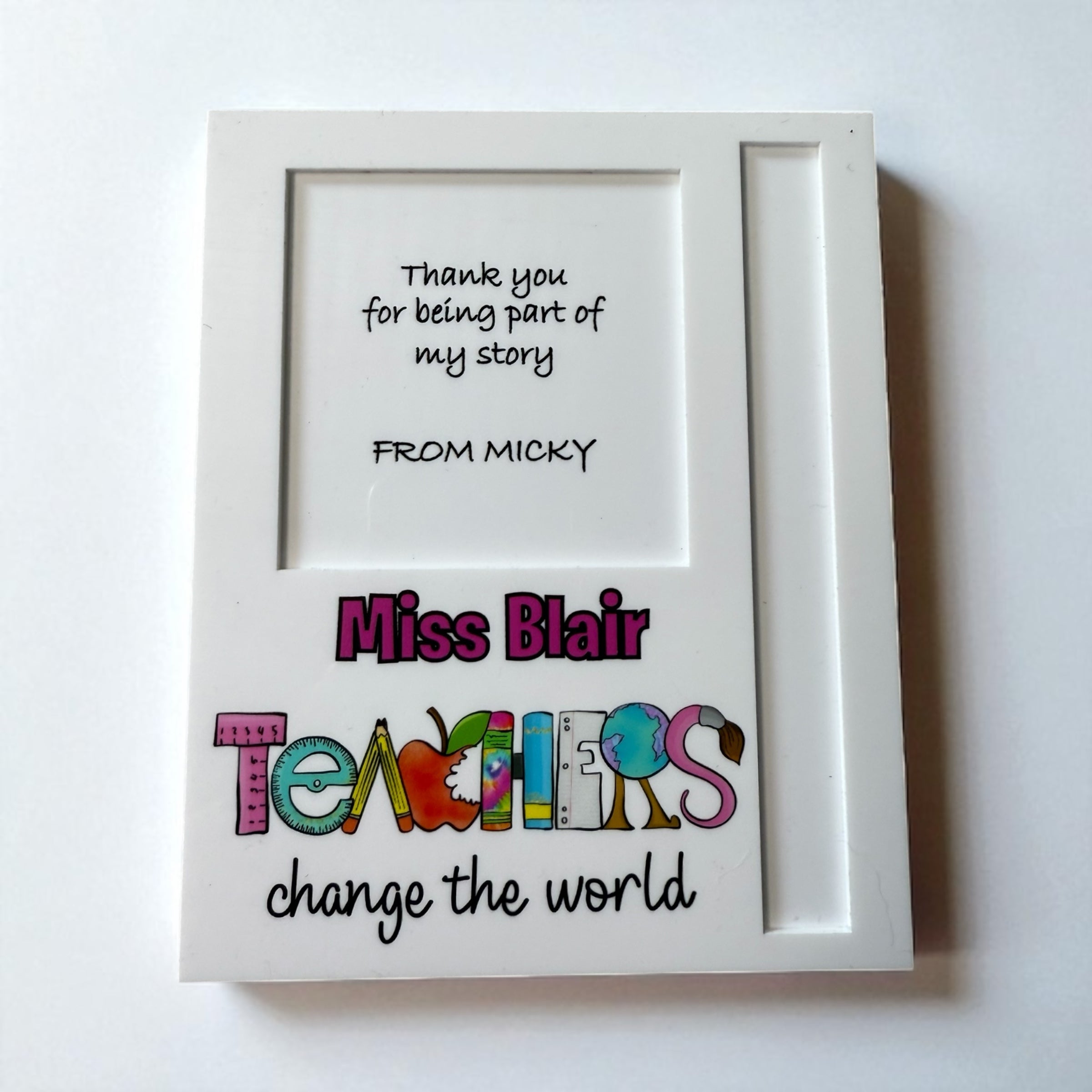 Personalised teachers sticky note & pen holder