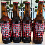 Christmas beer labels set of 6 - check design