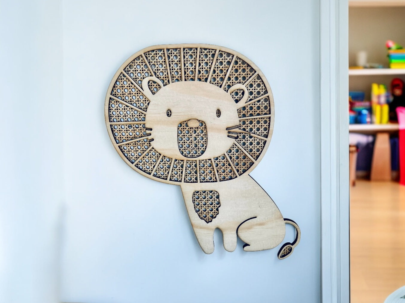 Rattan Lion wall decor - 4 Little Dreamers