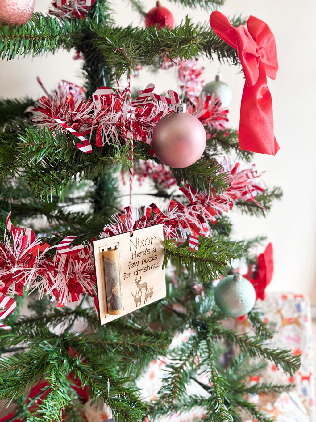 Christmas money ornaments